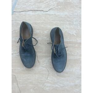 Florentini + Baker Oxford Suede Derby Blue Shoes Size 8.5 EU 39 LH